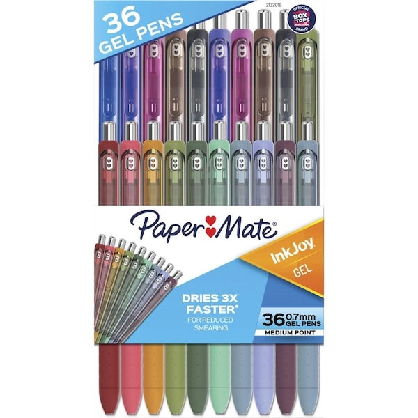 Pen, Gel, InkJoy, Stick, 0.7mm, 36/PK, AST PK